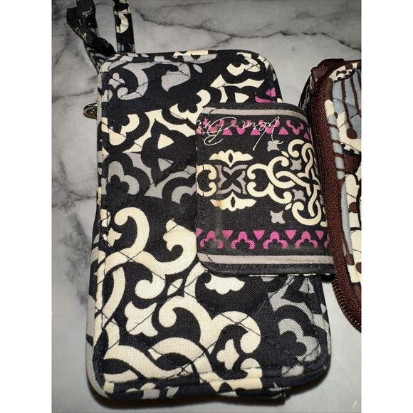 2 Retired Vera Bradley Wristlets Wallet Tech Case Card Canterbury Slate Blooms - Picture 4 of 11